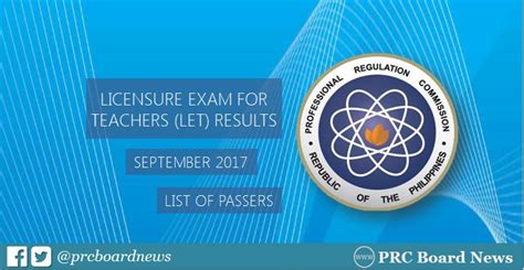 let result september 2017|FULL RESULTS: September 2017 LET teachers board exam .
